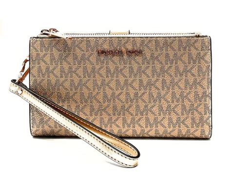 michael michael kors jet set double zip around wristlet|michael kors crossbody double zip.